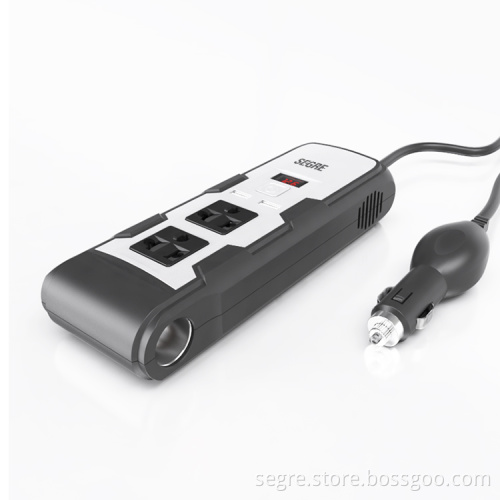 2017 Newest item factory direct sales row shape 150w 220v 110v car power inverter with dual AC socket dual usb ports